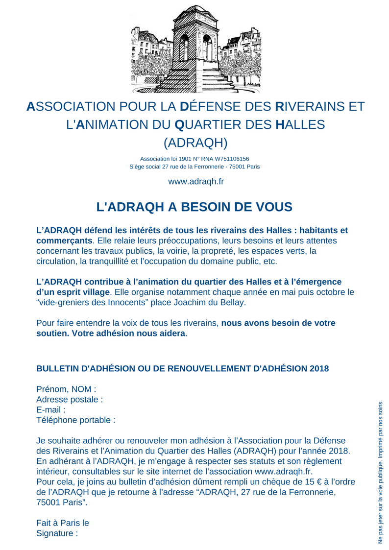 Flyer adhésion ADRAQH